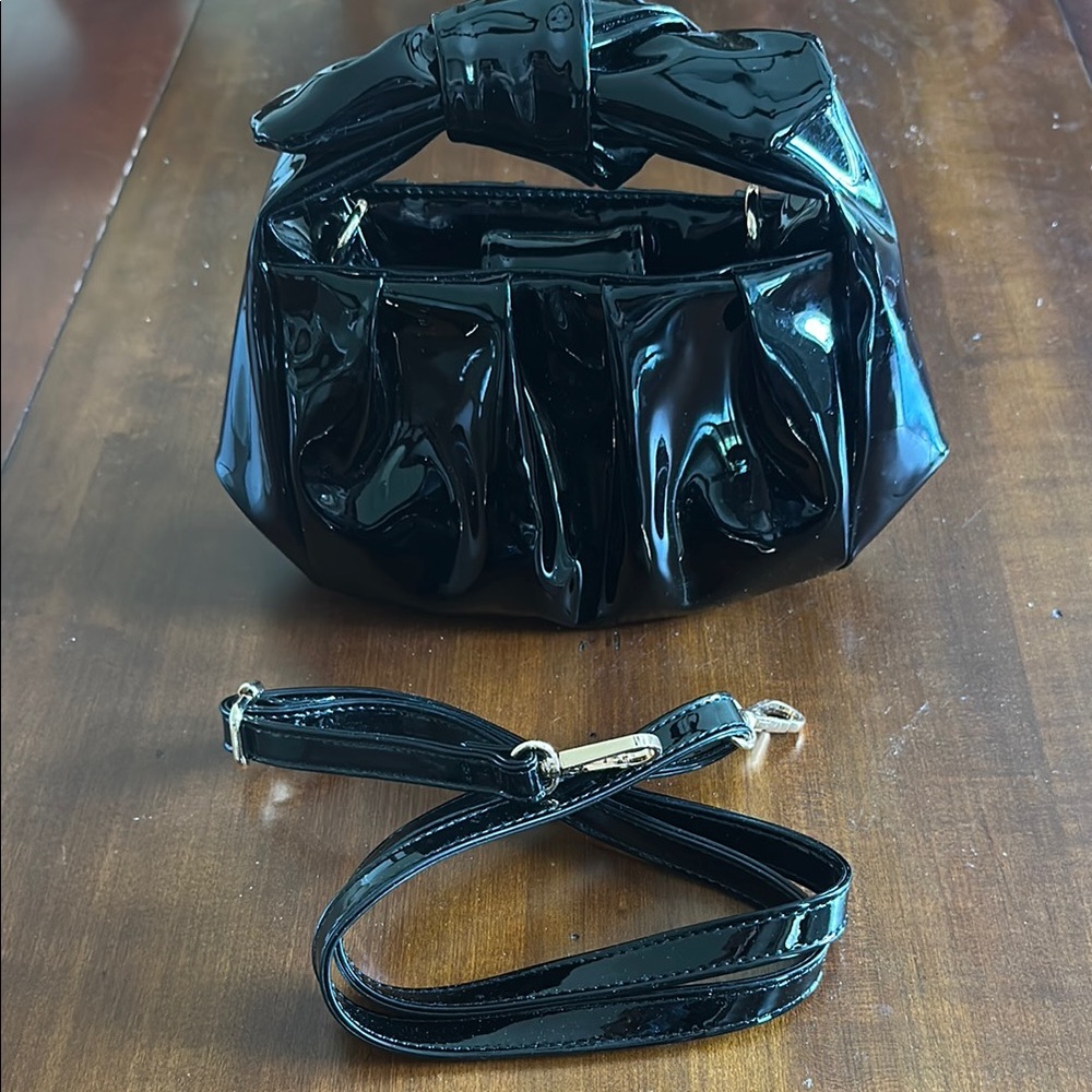 Anthropologie mini bow bag with detachable strap